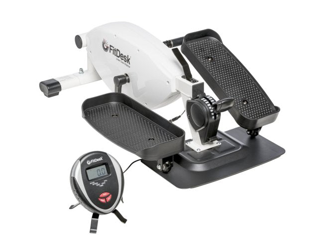 Stay fit while at work using an under-the-desk elliptical machine