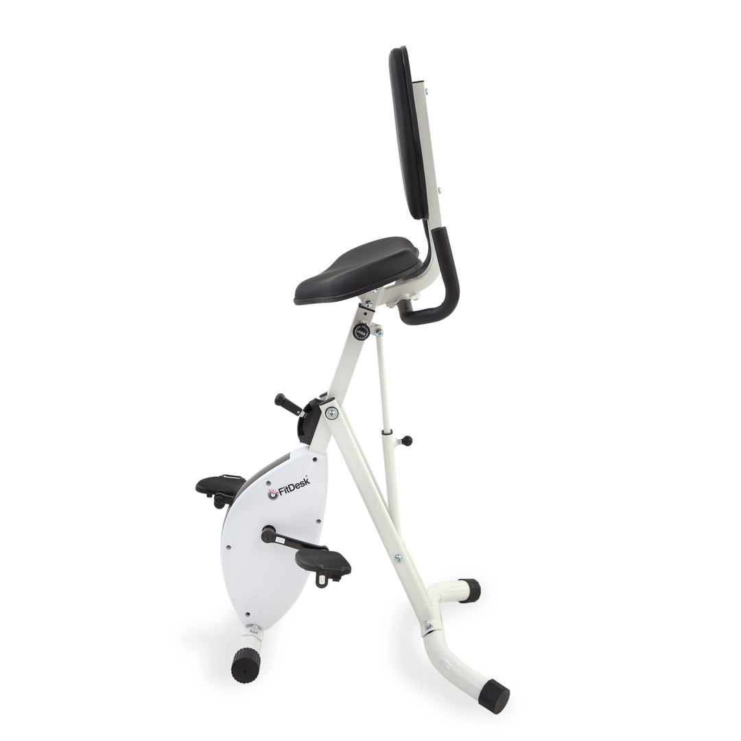  FitDesk Standing Desk Bike - Height Adjustable with 8 Level  Resistance and Easy to Read Digital Performance Meter - Foldable - for Home  and Office Use, White : Sports & Outdoors